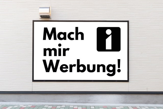 Plakat mit Slogan